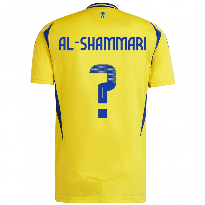 Kandiny Enfant Maillot Mansour Al-Shammari #0 Jaune Bleu Tenues Domicile 2024/25 T-Shirt