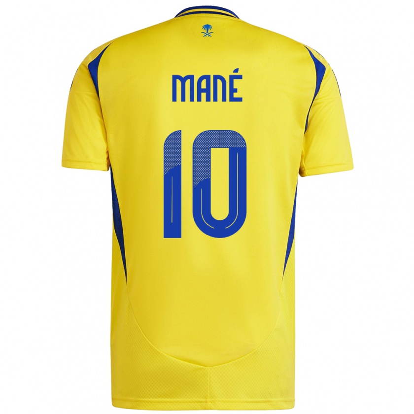 Kandiny Enfant Maillot Sadio Mané #10 Jaune Bleu Tenues Domicile 2024/25 T-Shirt