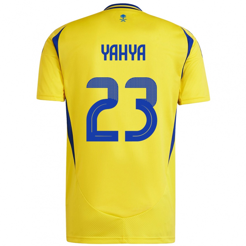 Kandiny Enfant Maillot Ayman Yahya #23 Jaune Bleu Tenues Domicile 2024/25 T-Shirt