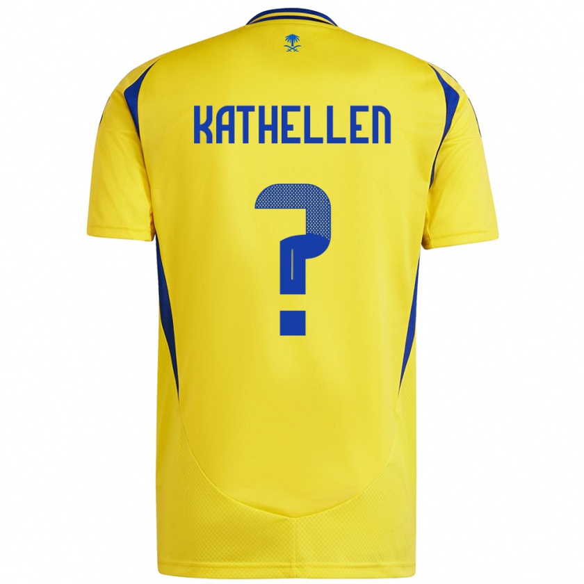 Kandiny Enfant Maillot Kathellen #0 Jaune Bleu Tenues Domicile 2024/25 T-Shirt