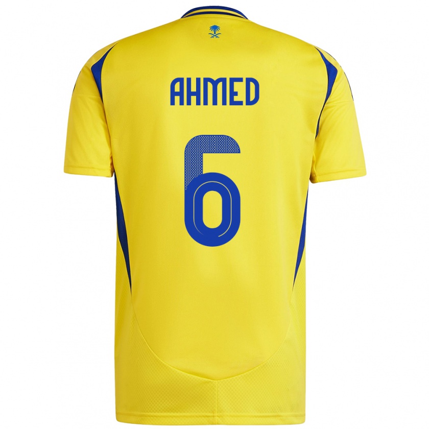 Kandiny Enfant Maillot Aseel Ahmed #6 Jaune Bleu Tenues Domicile 2024/25 T-Shirt