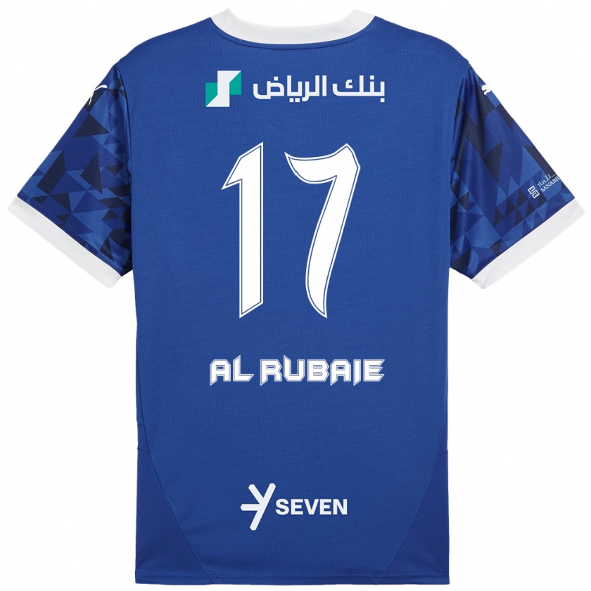 Kandiny Enfant Maillot Mohammed Al-Rubaie #17 Bleu Foncé Blanc Tenues Domicile 2024/25 T-Shirt