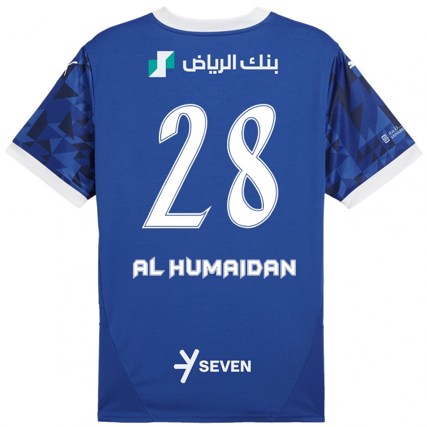 Kandiny Enfant Maillot Fay Al-Humaidan #28 Bleu Foncé Blanc Tenues Domicile 2024/25 T-Shirt