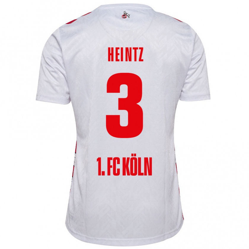 Kandiny Enfant Maillot Dominique Heintz #3 Blanc Rouge Tenues Domicile 2024/25 T-Shirt