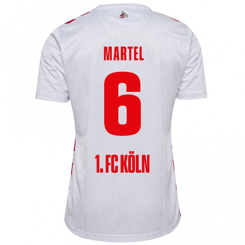 Kandiny Enfant Maillot Eric Martel #6 Blanc Rouge Tenues Domicile 2024/25 T-Shirt