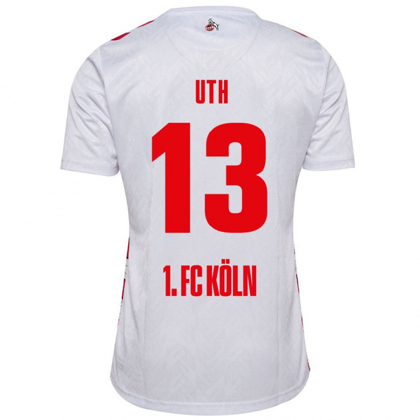 Kandiny Enfant Maillot Mark Uth #13 Blanc Rouge Tenues Domicile 2024/25 T-Shirt