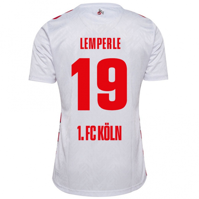 Kandiny Enfant Maillot Tim Lemperle #19 Blanc Rouge Tenues Domicile 2024/25 T-Shirt