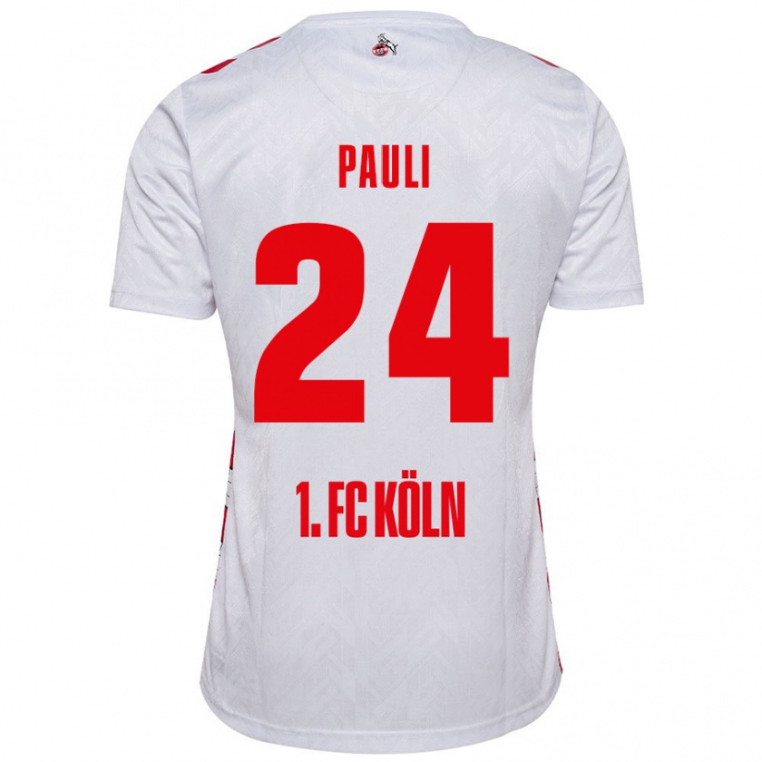 Kandiny Enfant Maillot Julian Pauli #24 Blanc Rouge Tenues Domicile 2024/25 T-Shirt