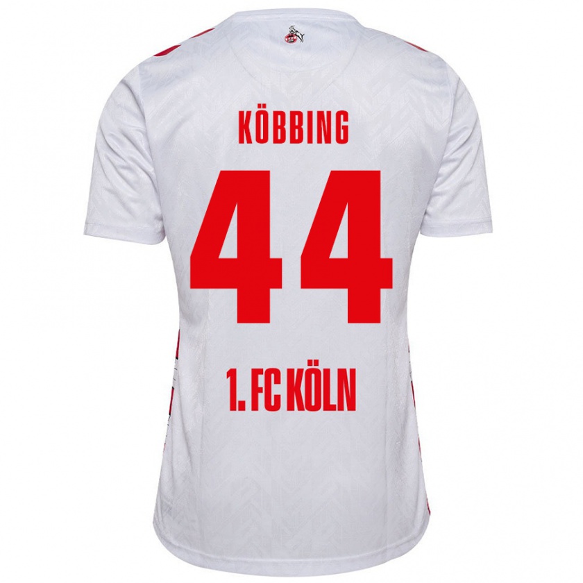 Kandiny Enfant Maillot Matthias Köbbing #44 Blanc Rouge Tenues Domicile 2024/25 T-Shirt