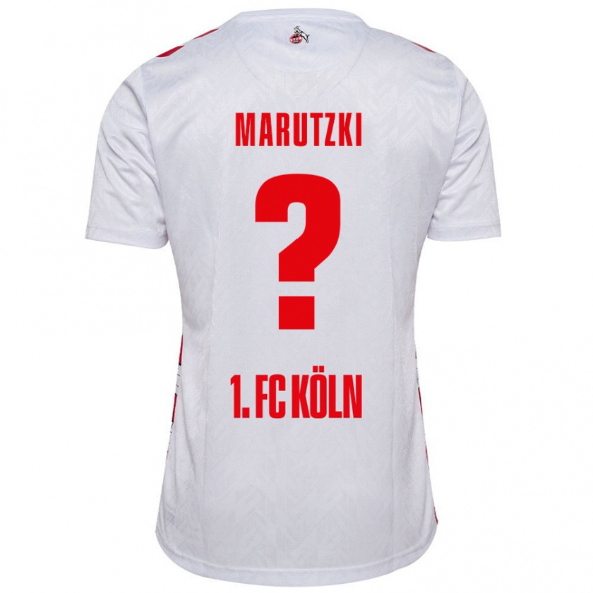 Kandiny Enfant Maillot Mikolaj Marutzki #0 Blanc Rouge Tenues Domicile 2024/25 T-Shirt