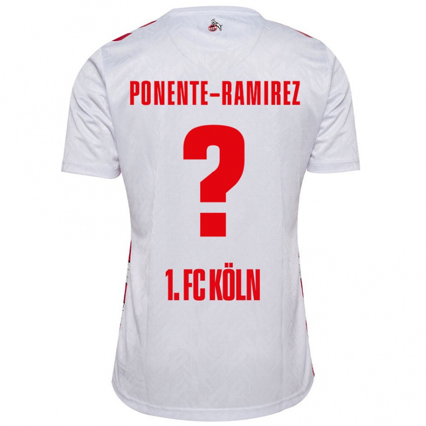 Kandiny Enfant Maillot Jason Ponente-Ramirez #0 Blanc Rouge Tenues Domicile 2024/25 T-Shirt