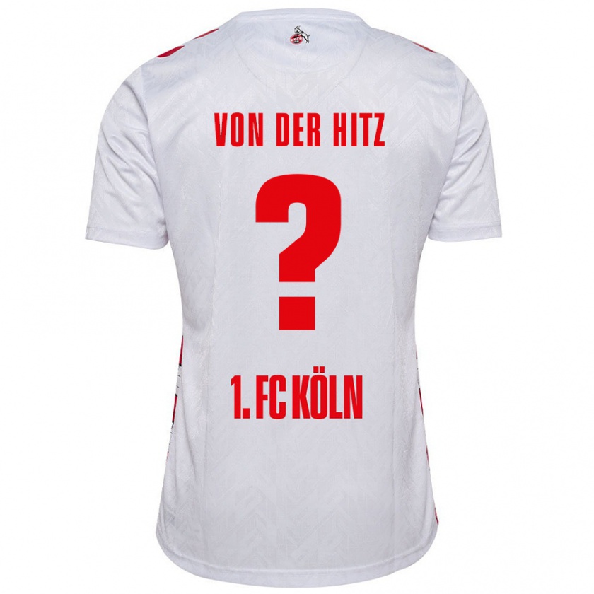 Kandiny Enfant Maillot Justin Von Der Hitz #0 Blanc Rouge Tenues Domicile 2024/25 T-Shirt