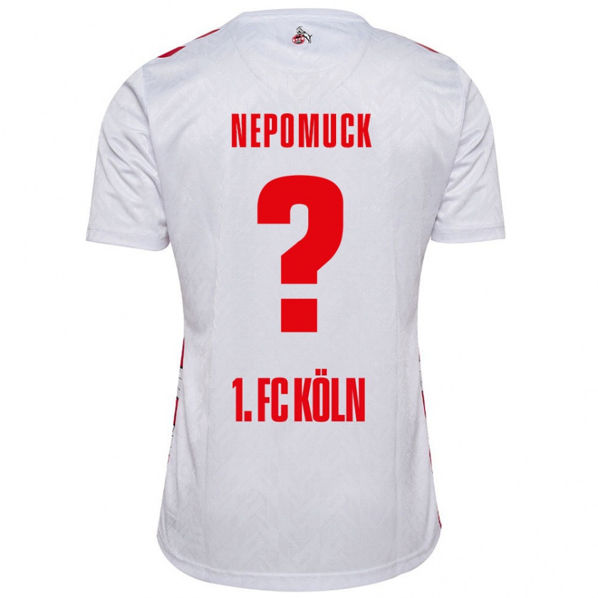 Kandiny Enfant Maillot Simon Nepomuck #0 Blanc Rouge Tenues Domicile 2024/25 T-Shirt