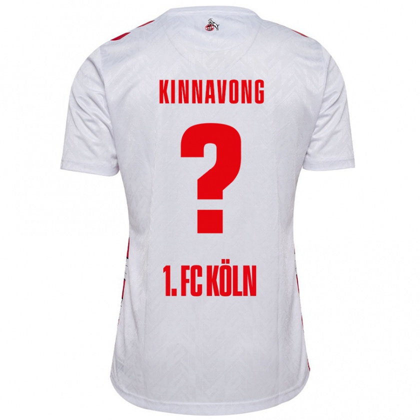 Kandiny Enfant Maillot Jordan Kinnavong #0 Blanc Rouge Tenues Domicile 2024/25 T-Shirt