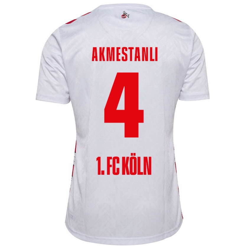 Kandiny Enfant Maillot Teoman Akmestanli #4 Blanc Rouge Tenues Domicile 2024/25 T-Shirt