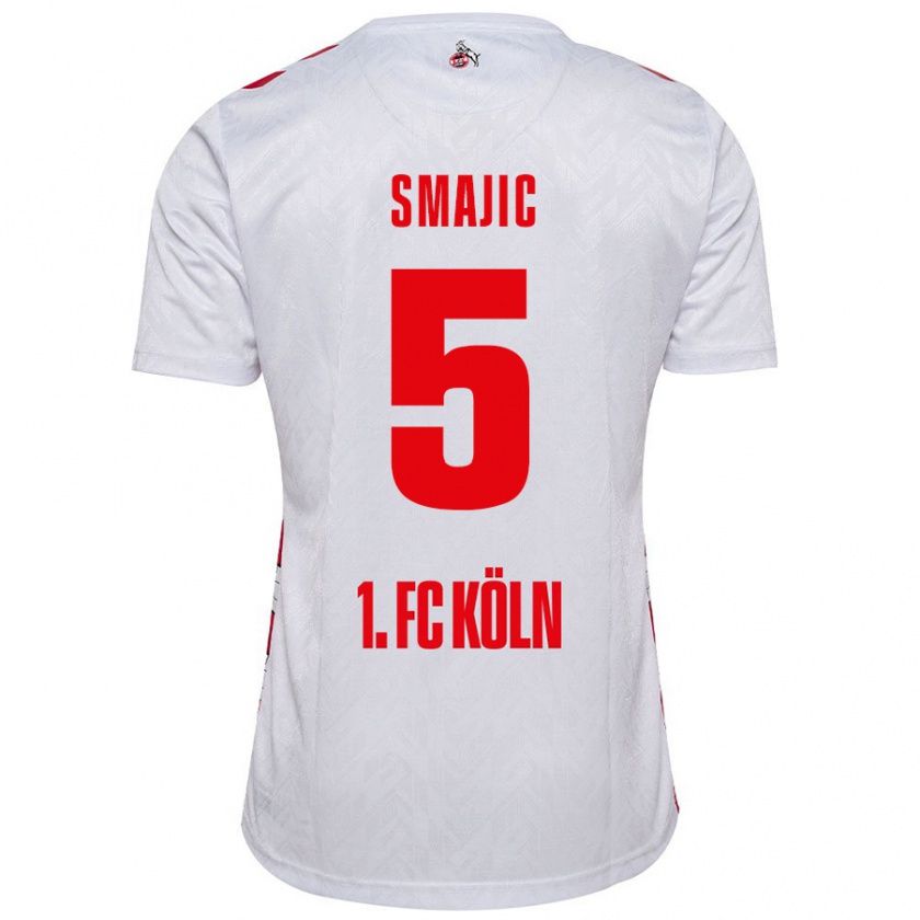 Kandiny Enfant Maillot Rijad Smajic #5 Blanc Rouge Tenues Domicile 2024/25 T-Shirt