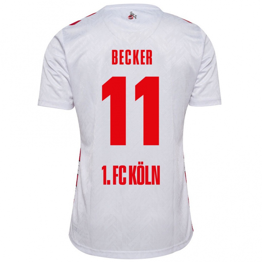 Kandiny Enfant Maillot Marlon Becker #11 Blanc Rouge Tenues Domicile 2024/25 T-Shirt