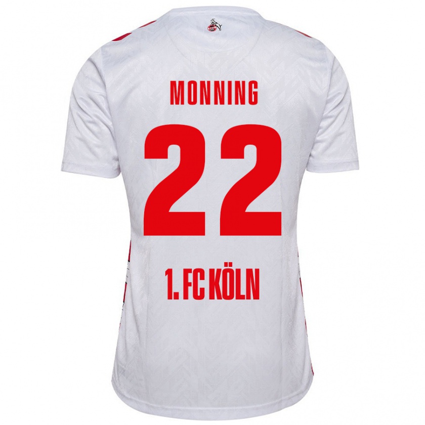 Kandiny Enfant Maillot Marlon Monning #22 Blanc Rouge Tenues Domicile 2024/25 T-Shirt