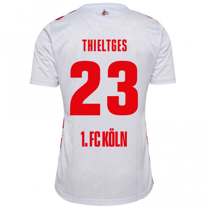 Kandiny Enfant Maillot Phil Thieltges #23 Blanc Rouge Tenues Domicile 2024/25 T-Shirt