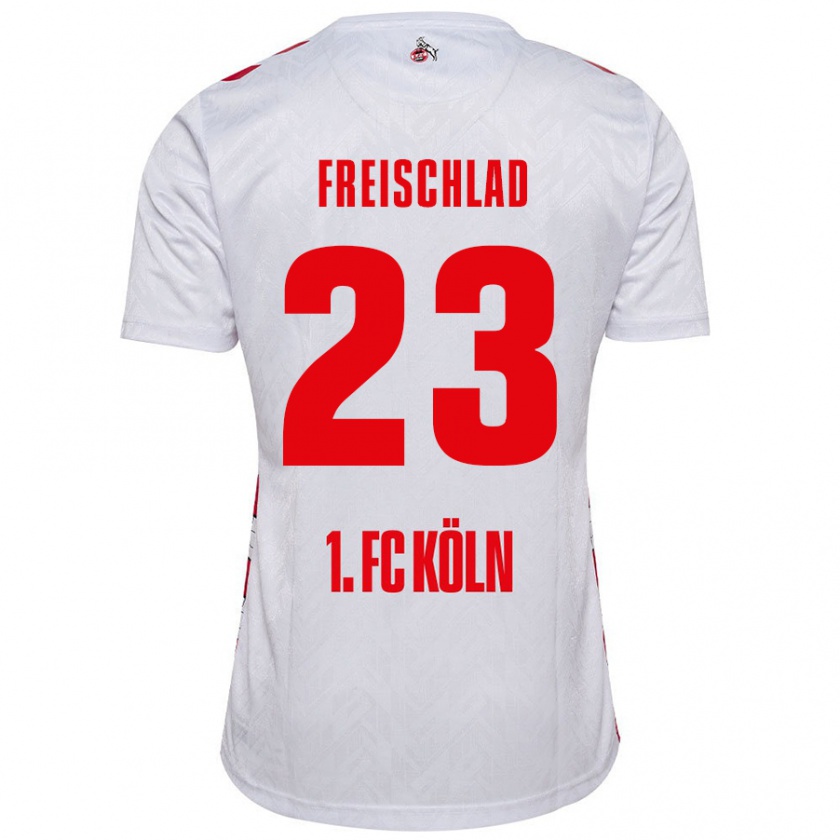 Kandiny Enfant Maillot Yannick Freischlad #23 Blanc Rouge Tenues Domicile 2024/25 T-Shirt