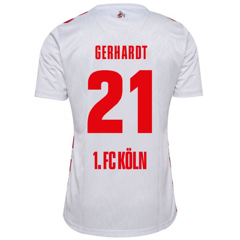 Kandiny Enfant Maillot Anna Gerhardt #21 Blanc Rouge Tenues Domicile 2024/25 T-Shirt