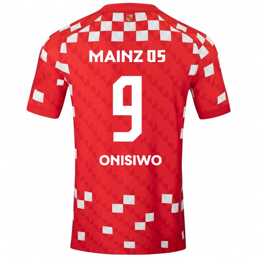 Kandiny Enfant Maillot Karim Onisiwo #9 Blanc Rouge Tenues Domicile 2024/25 T-Shirt