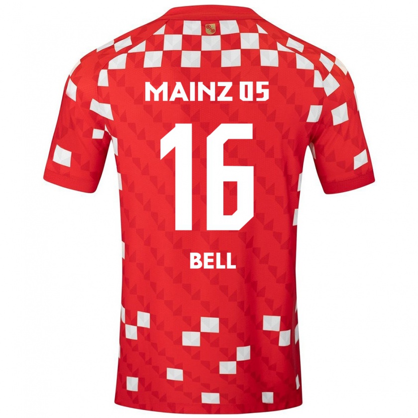 Kandiny Enfant Maillot Stefan Bell #16 Blanc Rouge Tenues Domicile 2024/25 T-Shirt