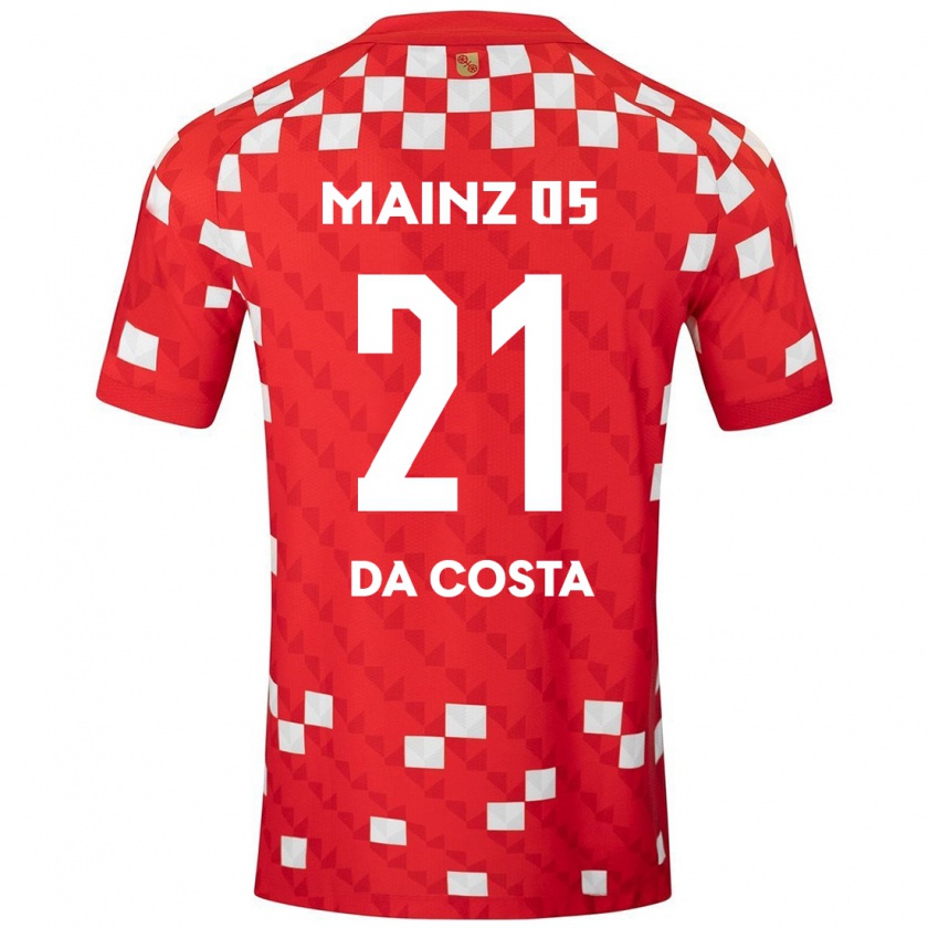 Kandiny Enfant Maillot Danny Da Costa #21 Blanc Rouge Tenues Domicile 2024/25 T-Shirt