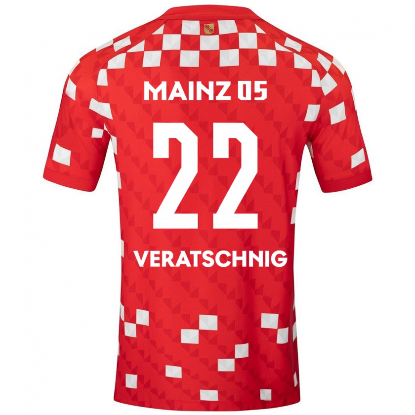 Kandiny Enfant Maillot Nikolas Veratschnig #22 Blanc Rouge Tenues Domicile 2024/25 T-Shirt