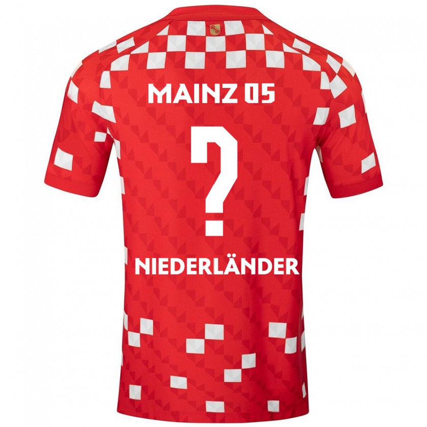 Kandiny Enfant Maillot Lennart Niederländer #0 Blanc Rouge Tenues Domicile 2024/25 T-Shirt