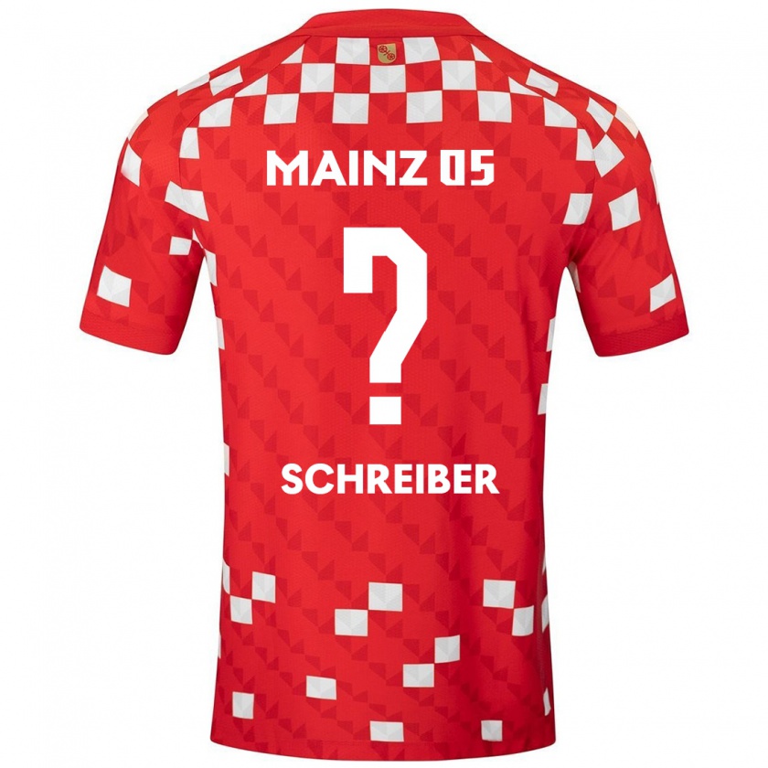 Kandiny Enfant Maillot Philipp Schreiber #0 Blanc Rouge Tenues Domicile 2024/25 T-Shirt