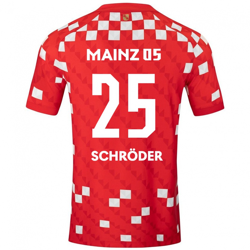 Kandiny Enfant Maillot Maxim Schröder #25 Blanc Rouge Tenues Domicile 2024/25 T-Shirt