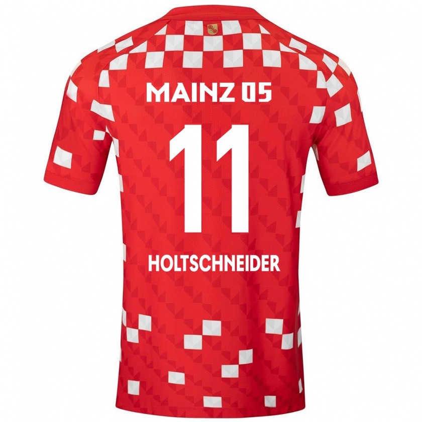 Kandiny Enfant Maillot Hannah Holtschneider #11 Blanc Rouge Tenues Domicile 2024/25 T-Shirt