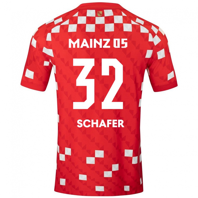 Kandiny Enfant Maillot Ann-Christin Schäfer #32 Blanc Rouge Tenues Domicile 2024/25 T-Shirt