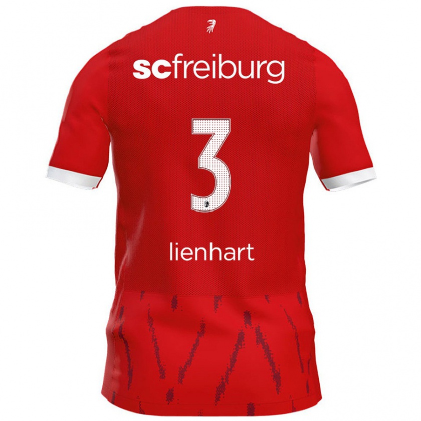 Kandiny Enfant Maillot Philipp Lienhart #3 Rouge Tenues Domicile 2024/25 T-Shirt