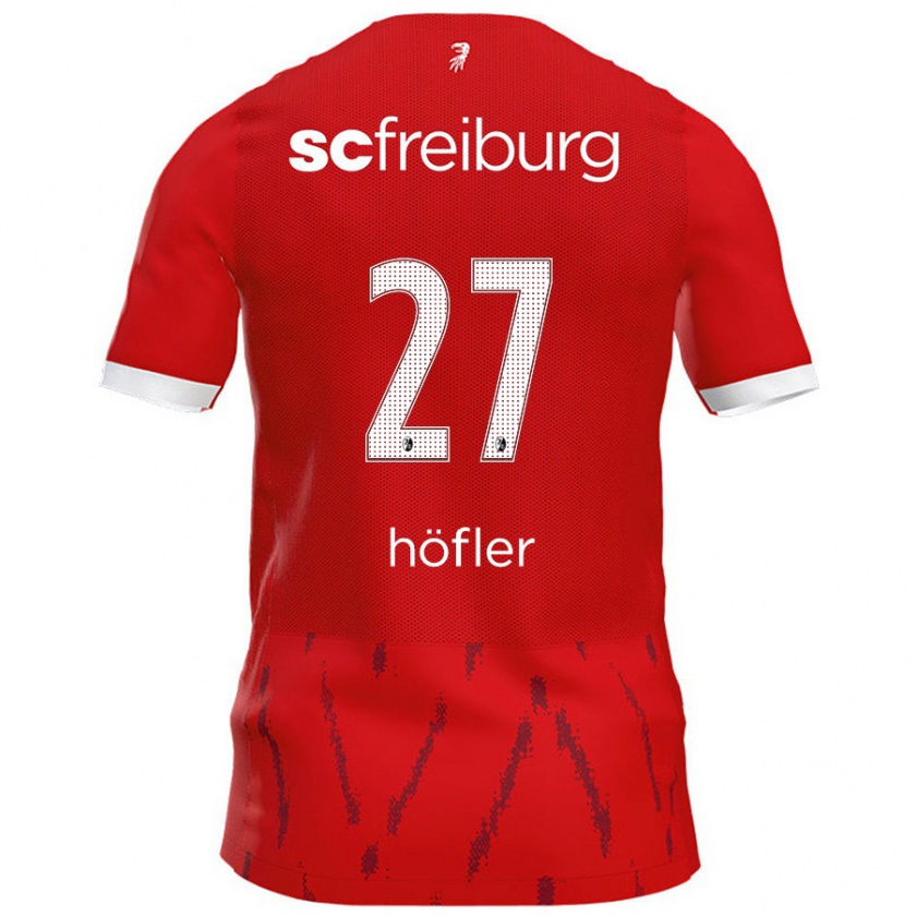 Kandiny Enfant Maillot Nicolas Höfler #27 Rouge Tenues Domicile 2024/25 T-Shirt