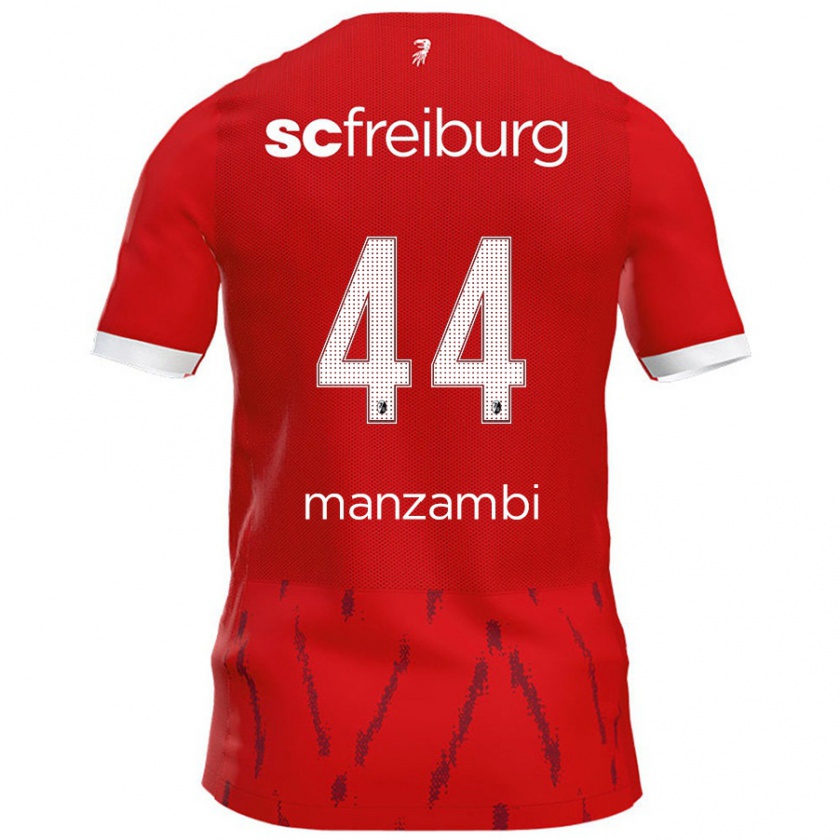 Kandiny Enfant Maillot Johan Manzambi #44 Rouge Tenues Domicile 2024/25 T-Shirt