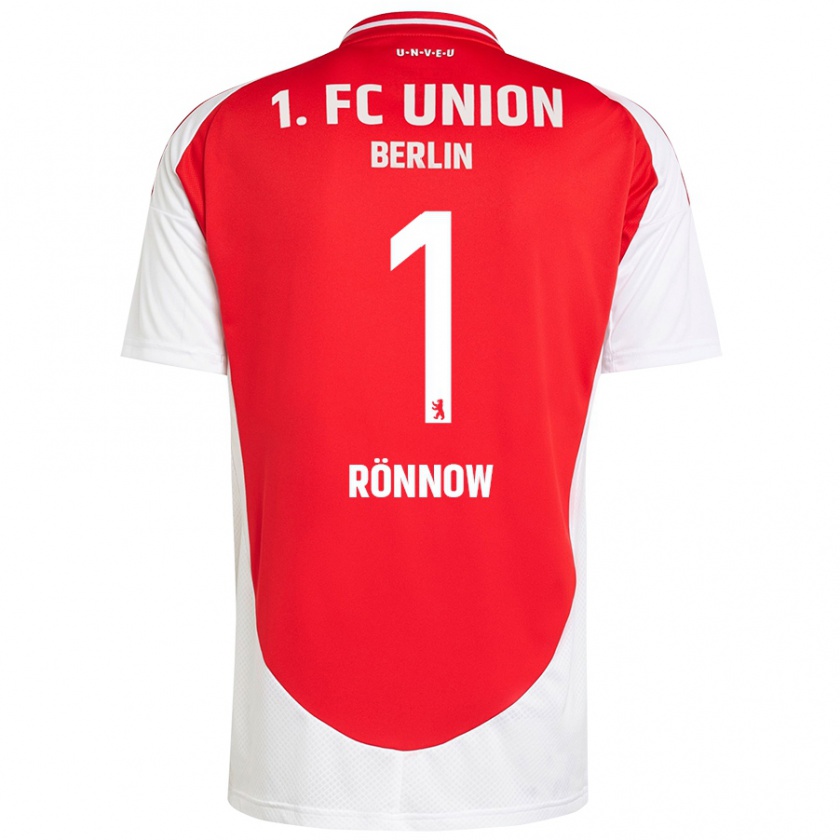 Kandiny Enfant Maillot Frederik Rönnow #1 Rouge Blanc Tenues Domicile 2024/25 T-Shirt