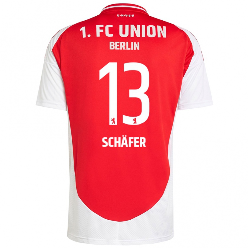 Kandiny Enfant Maillot András Schäfer #13 Rouge Blanc Tenues Domicile 2024/25 T-Shirt