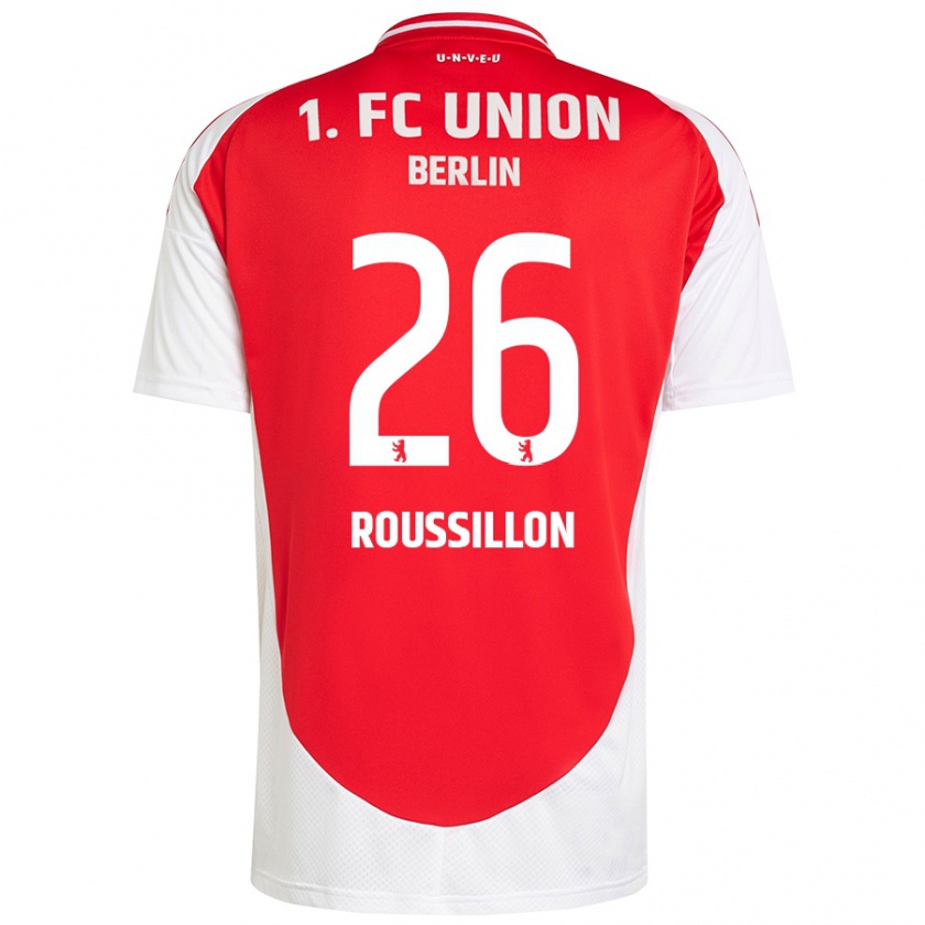 Kandiny Enfant Maillot Jérôme Roussillon #26 Rouge Blanc Tenues Domicile 2024/25 T-Shirt