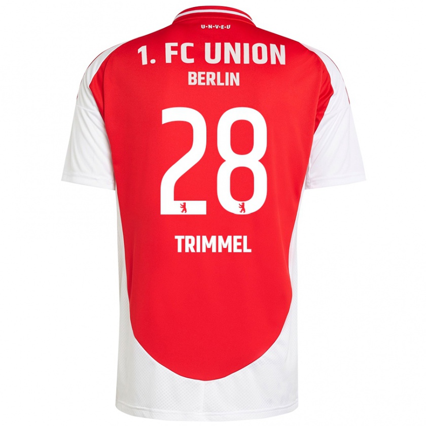 Kandiny Enfant Maillot Christopher Trimmel #28 Rouge Blanc Tenues Domicile 2024/25 T-Shirt