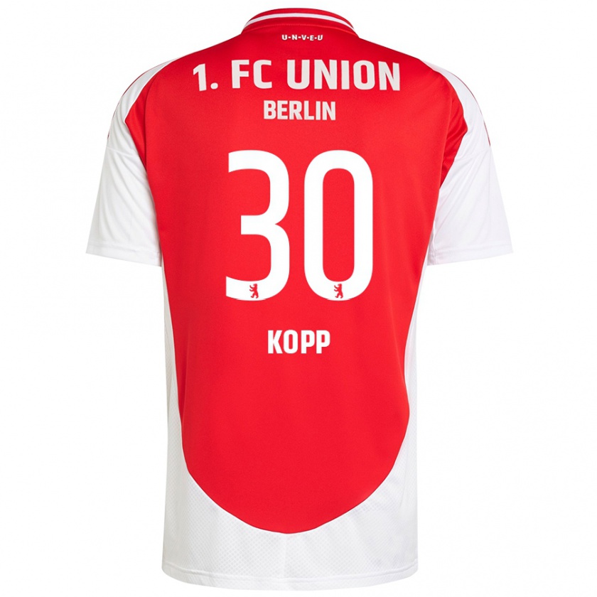 Kandiny Enfant Maillot Marvin Kopp #30 Rouge Blanc Tenues Domicile 2024/25 T-Shirt