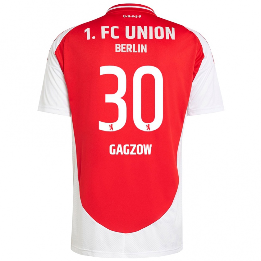 Kandiny Enfant Maillot Fritz Gagzow #30 Rouge Blanc Tenues Domicile 2024/25 T-Shirt