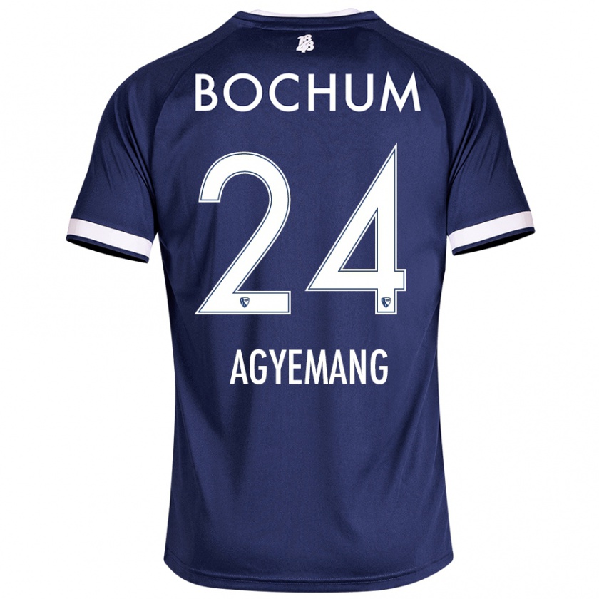 Kandiny Enfant Maillot Donovan Agyemang #24 Bleu Foncé Tenues Domicile 2024/25 T-Shirt