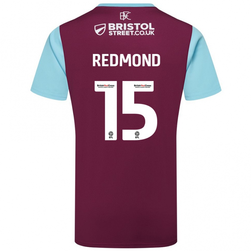 Kandiny Enfant Maillot Nathan Redmond #15 Bordeaux Bleu Ciel Tenues Domicile 2024/25 T-Shirt