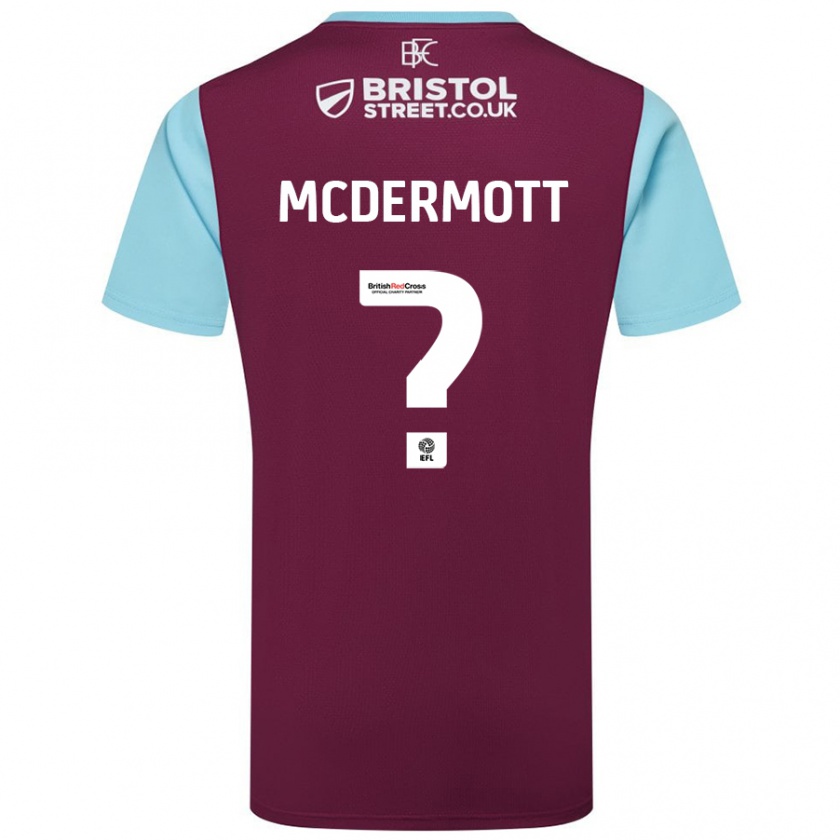 Kandiny Enfant Maillot Tommy Mcdermott #0 Bordeaux Bleu Ciel Tenues Domicile 2024/25 T-Shirt