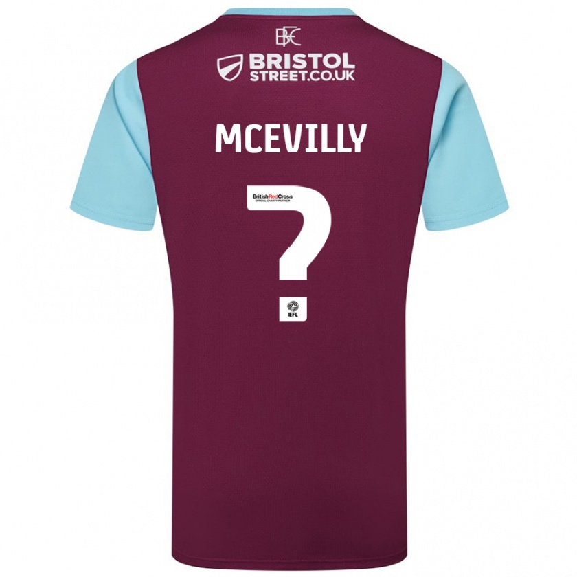 Kandiny Enfant Maillot Jack Mcevilly #0 Bordeaux Bleu Ciel Tenues Domicile 2024/25 T-Shirt