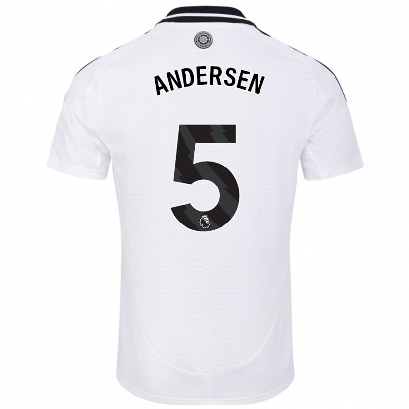 Kandiny Enfant Maillot Joachim Andersen #5 Blanc Tenues Domicile 2024/25 T-Shirt