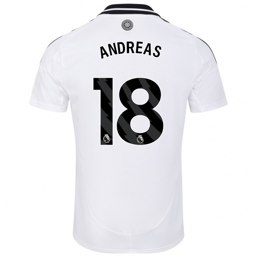 Kandiny Enfant Maillot Andreas Pereira #18 Blanc Tenues Domicile 2024/25 T-Shirt