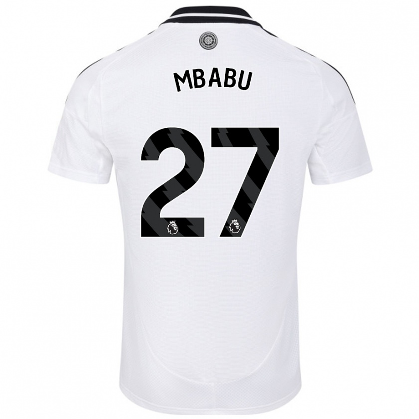 Kandiny Enfant Maillot Kevin Mbabu #27 Blanc Tenues Domicile 2024/25 T-Shirt